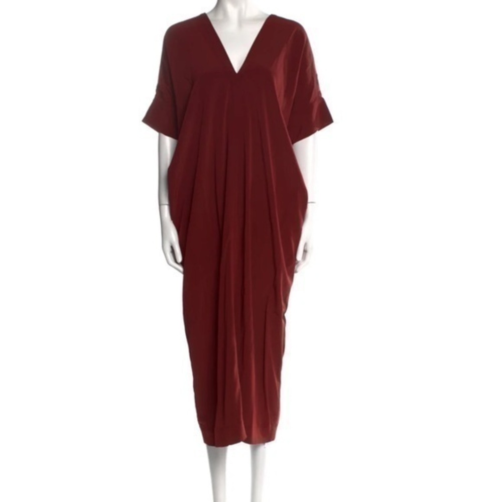 CO. 2019 Long V-Neck Dress Size M Color Brown